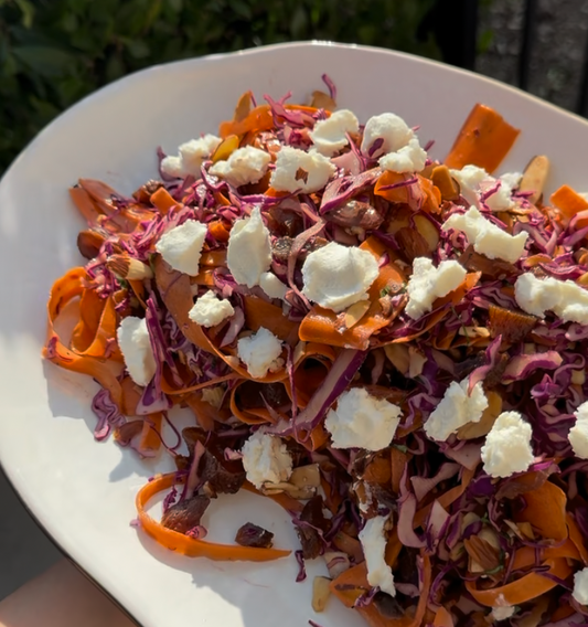 shaved carrot & red cabbage salad